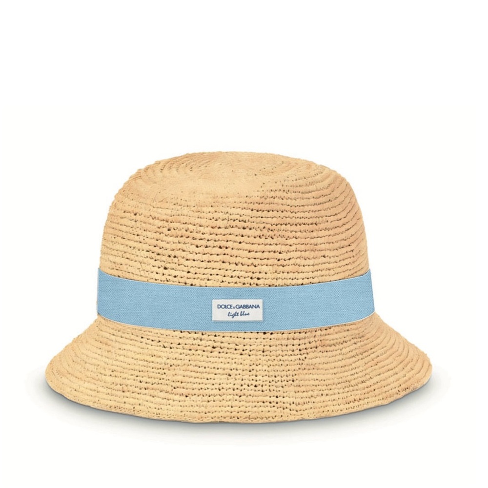 Dolce Gabbana beach women Straw Hat with Blue Band